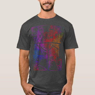 Seoul stads karta över Sydkorea Färgrik T Shirt