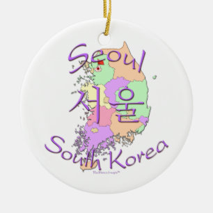 Seoul Sydkorea Julgransprydnad Keramik