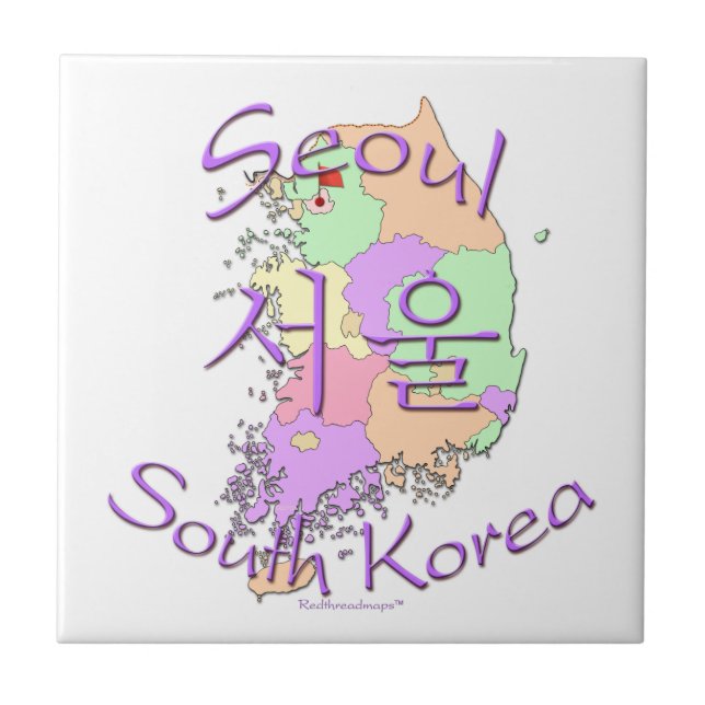 Seoul Sydkorea Kakelplatta (Framsidan)