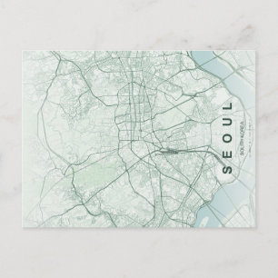 Seoul Sydkorea Karta Minimal Vykort