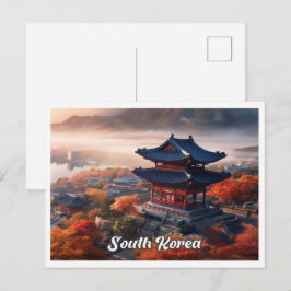Seoul Sydkorea Konst Vintage Resa Illustration Vykort