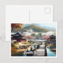 Seoul Sydkorea Konst Vintage Resa Illustration