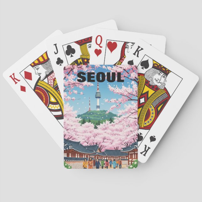 Seoul Sydkorea Körsbärsblom Casinokort (Baksidan)
