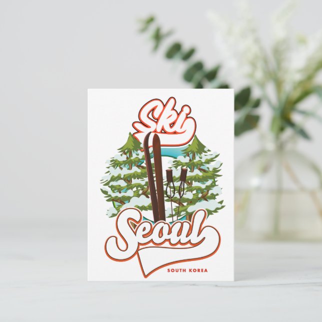 Seoul Sydkorea Skylogo Vykort (Stående Fram)