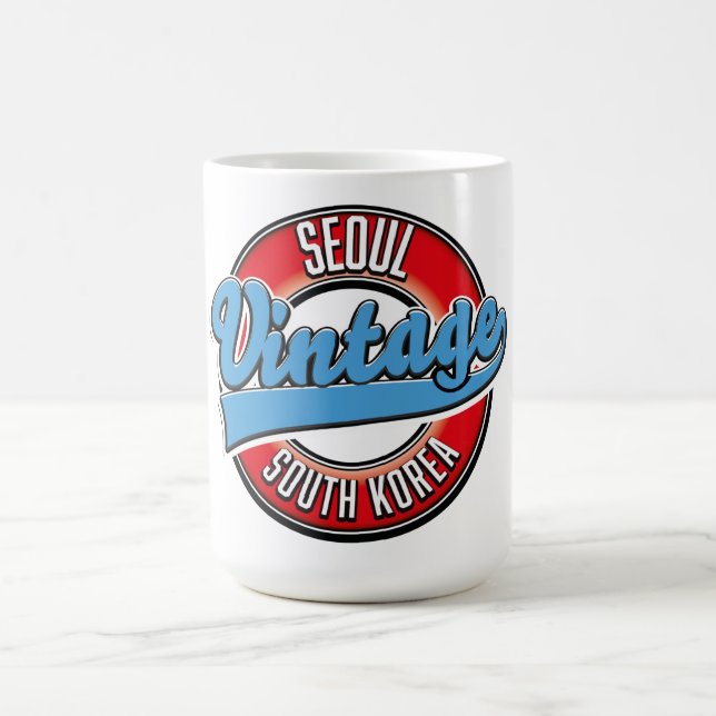 Seoul Sydkorea vintage logotyp Kaffemugg (Center)