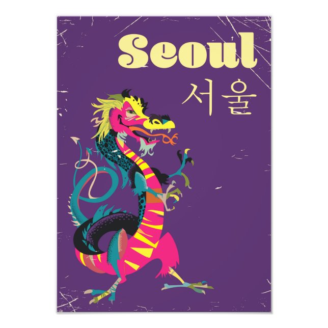 Seoul sydkoreansk reseinformation affisch fototryck (Framsidan)