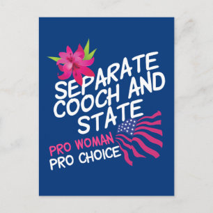 Separat Cooch State Funny Pro Choice Vykort