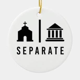 Separat kyrka och stat julgransprydnad keramik