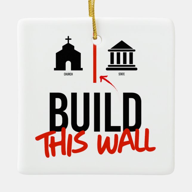 Separat kyrka och stat julgransprydnad keramik (Framsida)