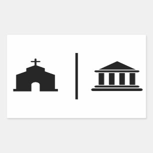 Separat kyrka och stat rektangulärt klistermärke