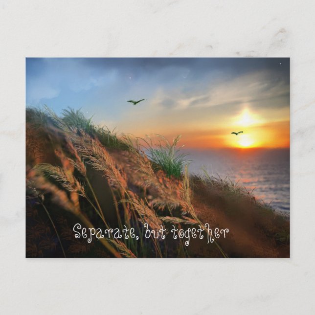 Separat, men tillsammans (kovid 19 uppmuntran) vykort (Framsida)