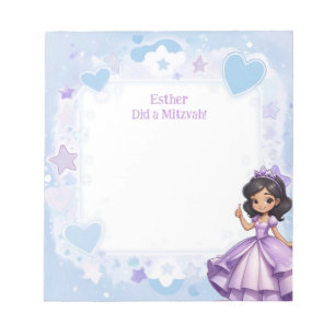 Sephardi Princess Blue Lila Personlig Mitzvah Anteckningsblock
