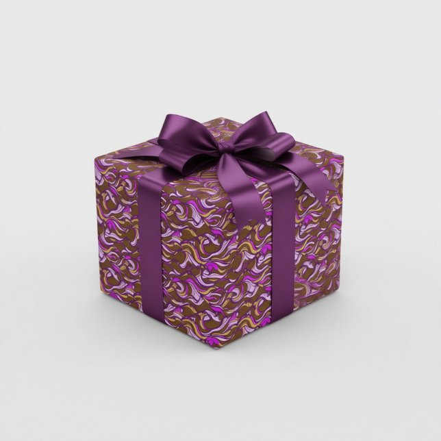 Sepia Abstract Pebble Bean Repeating Pattern Presentpapper (Skapare uppladdad)