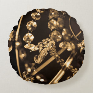 Sepia Abstrakt Crystal Chandelier Rund Kudde