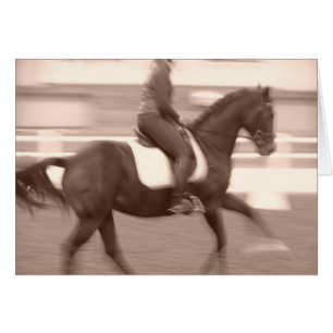 Sepia Abstrakt Dressage Hälsningskort