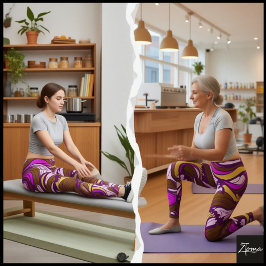 Sepia Abstrakt Stenbumling Upprepad Mönster Leggings