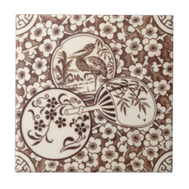 Sepia Aestesisk japansk Stil-antik Repro-panel Kakelplatta