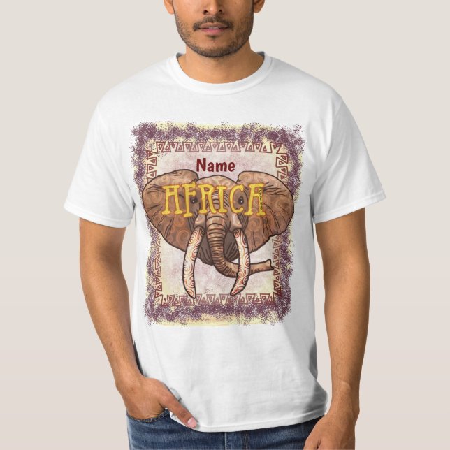 Sepia Afrika Elefant t-shirt (Framsida)