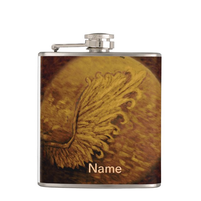 Sepia Änglaveinglad flask Fickplunta (Framsidan)