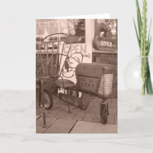 "Sepia Antique Leksak Tractor", födelsedagskort Kort
