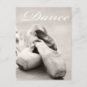 Sepia Ballet Slipper Pointe Shoes Dance-mall Vykort