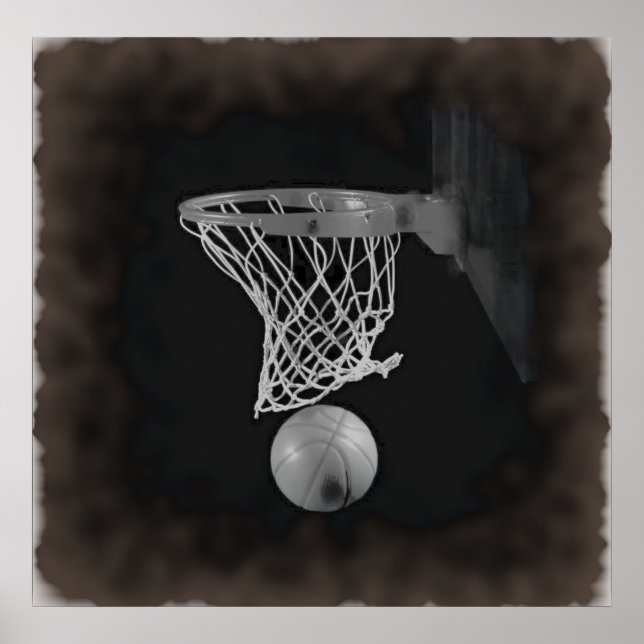 Sepia Basketball Artwork Poster (Framsidan)