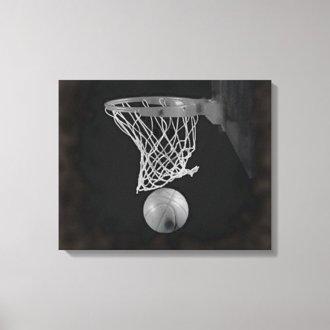 Sepia Basketball Artwork Wrapped Canvas (Framsida)