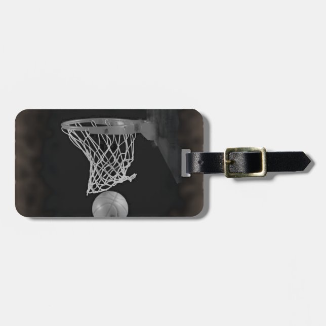 Sepia Basketball Bagagebricka (Horisontell Framsida)