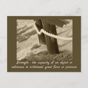 Sepia Beach Rope Photo med Strength Definition Vykort