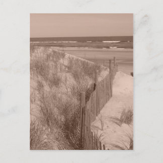 Sepia Beach Scene Vykort