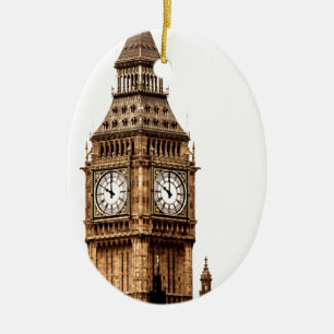 Sepia Big Ben Torn Julgransprydnad Keramik