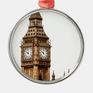 Sepia Big Ben Torn Julgransprydnad Metall