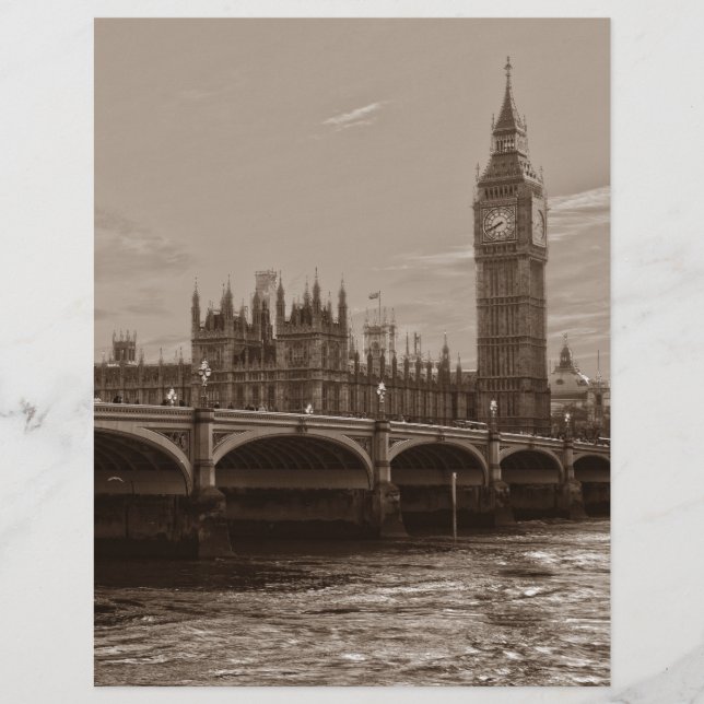 Sepia Big Ben Torn Palace of Westminster (Framsida)