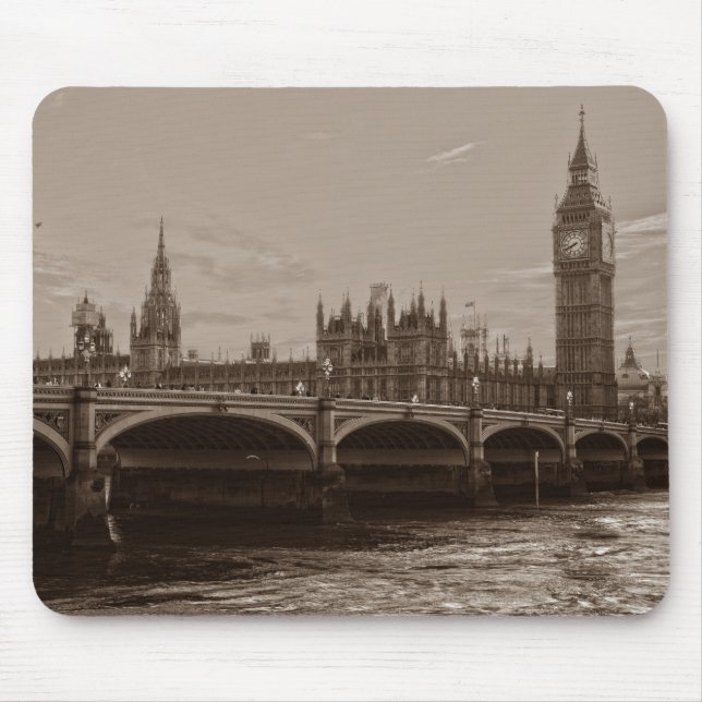 Sepia Big Ben Torn Palace of Westminster Musmatta (Framsidan)