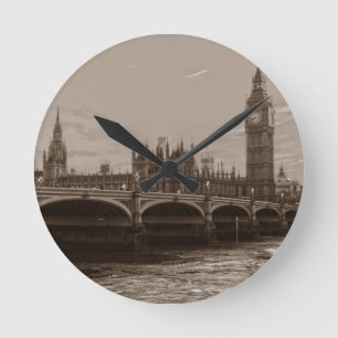 Sepia Big Ben Torn Palace of Westminster Rund Klocka