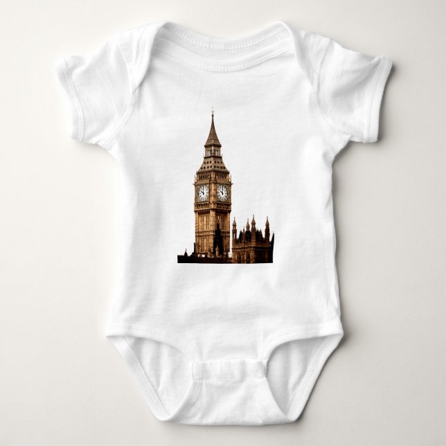 Sepia Big Ben Torn T Shirt (Framsida)