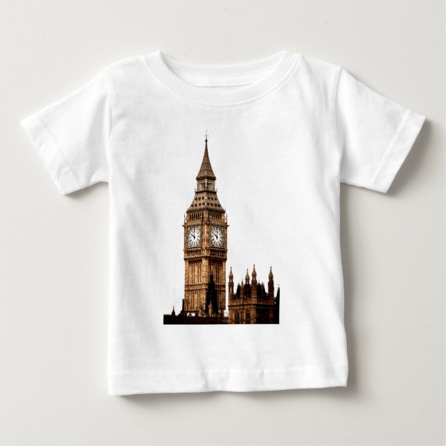 Sepia Big Ben Torn Tee Shirt (Framsida)