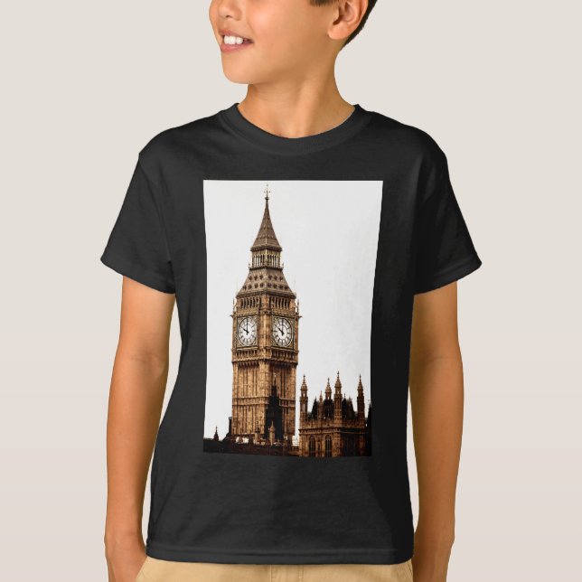 Sepia Big Ben Torn Tee Shirt (Framsida)