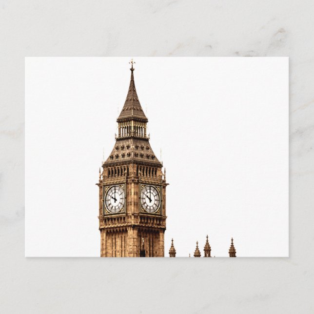 Sepia Big Ben Torn Vykort (Framsida)