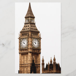 Sepia Big Ben Tower Brevpapper