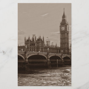 Sepia Big Ben Tower Palace of Westminster Brevpapper