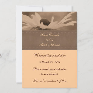 Sepia Black Eyed Susan Bröllop spara datum Inbjudningar
