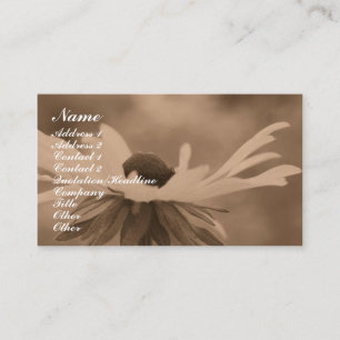 Sepia Black Eyed Susan Flower Affärskort Visitkort