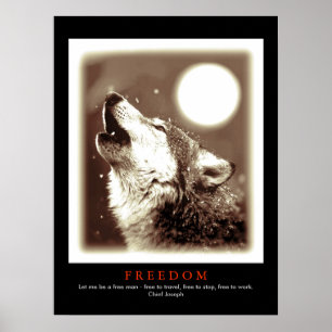 Sepia Black Unique Motivational Vargs Howls Skriv  Poster