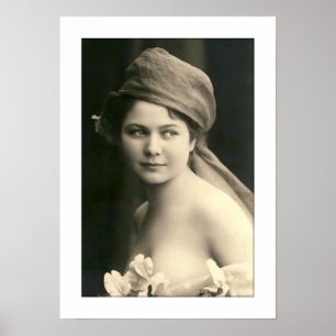 Sepia, blomkål, mjuk porträtt poster
