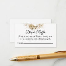 Sepia Blommigt Drop, blaper Raffle Baby Shower