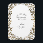 Sepia Botanical Bröllop spara datum Magnet<br><div class="desc">Ett elegant bröllop sparar datuminbjudan med en bild av det sepiabbruna löven gräns över en vit bakgrund. Leta efter matchande bröllopsinbjudningar och andra samordnande saker på Jill's Paperie.</div>