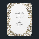 Sepia Botanical Bröllop spara datum Magnet<br><div class="desc">Ett elegant bröllop sparar datuminbjudan med en bild av det sepiabbruna löven gräns över en vit bakgrund. Leta efter matchande bröllopsinbjudningar och andra samordnande saker på Jill's Paperie.</div>