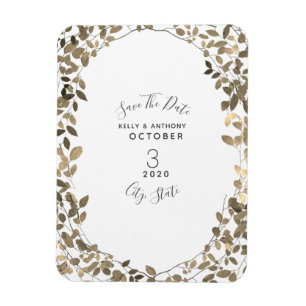Sepia Botanical Bröllop spara datum Magnet