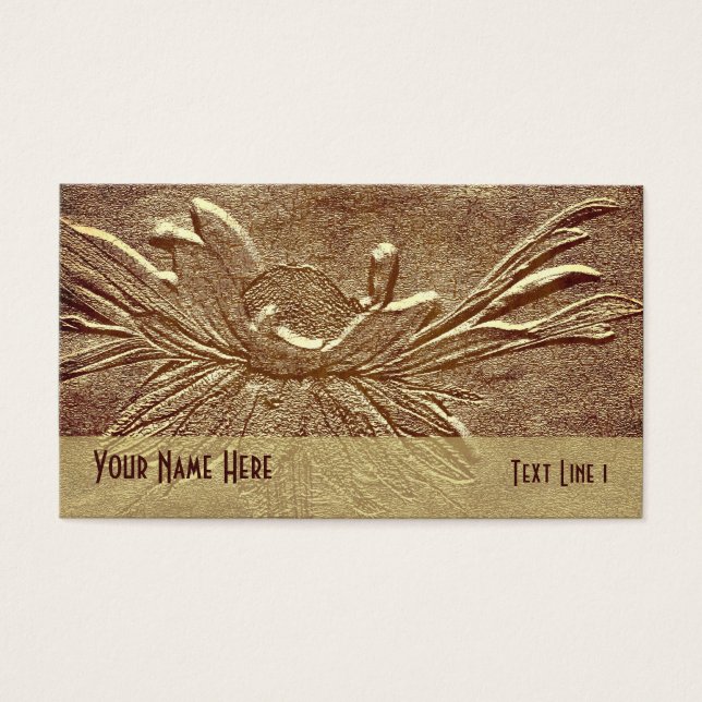 Sepia Brown Daisy Flower Art Visitkort (Framsidan)